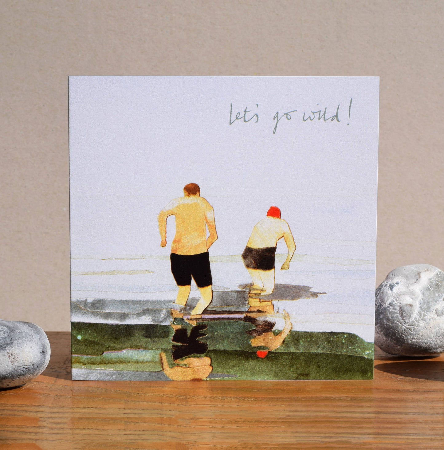 Windsock Press - 'Let's go Wild!' (getting in - sea swimming card)