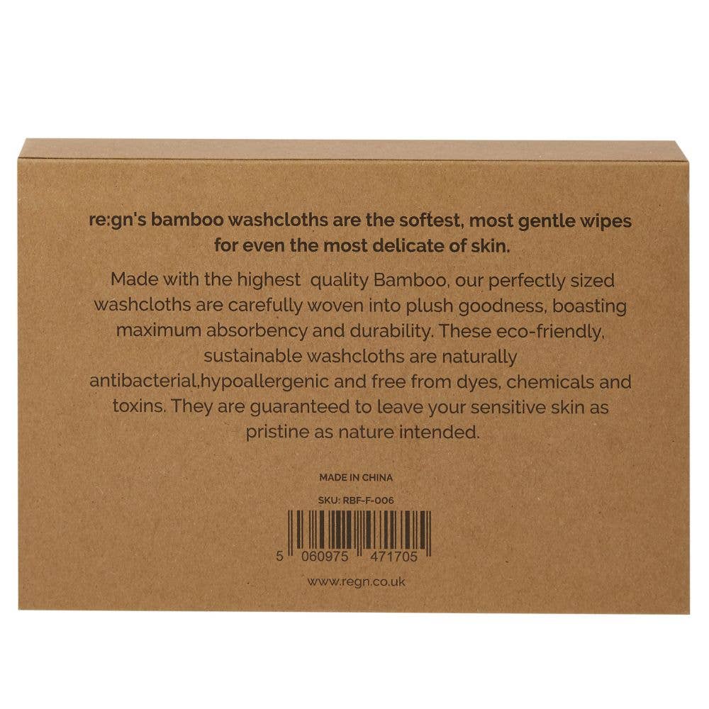 Re:gn - Re:gn Organic Bamboo Face Cloths – Ultra-Soft Eco Washcloths, Pastel 6 Pack