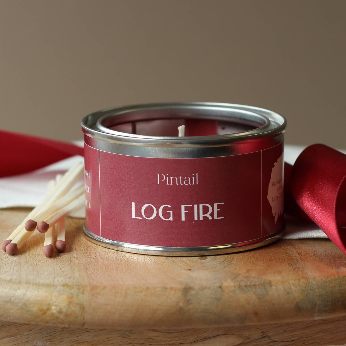 Pintail Candles | Avalon Home - Log Fire Paint Pot Candle | Candles in Tins | Small Candles