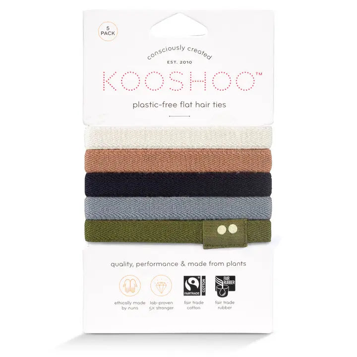Hair Ties - Plastic Free - 6 Pack (Natural)
