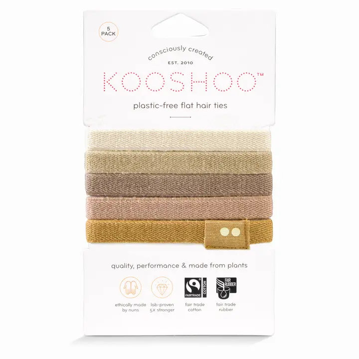 Hair Ties - Plastic Free - 6 Pack (Natural)