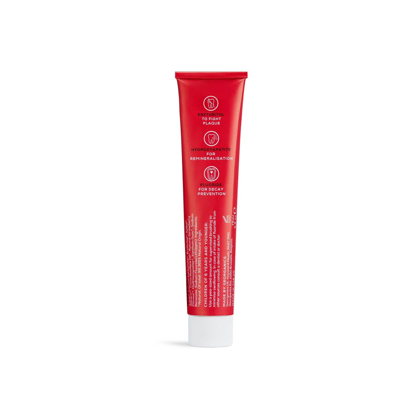 Georganics - NEW - Kids Toothpaste next generation with Hydroxyapatite - Strawberry