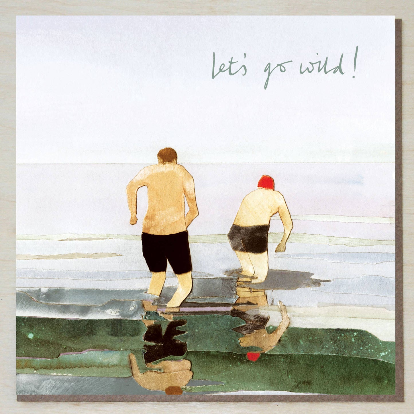 Windsock Press - 'Let's go Wild!' (getting in - sea swimming card)