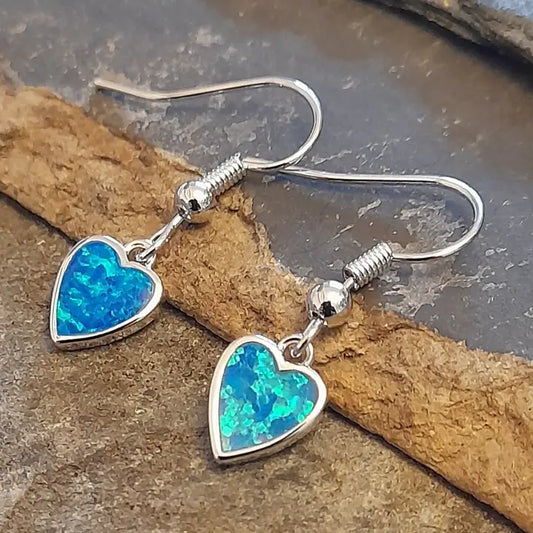 Blue Heart Earrings