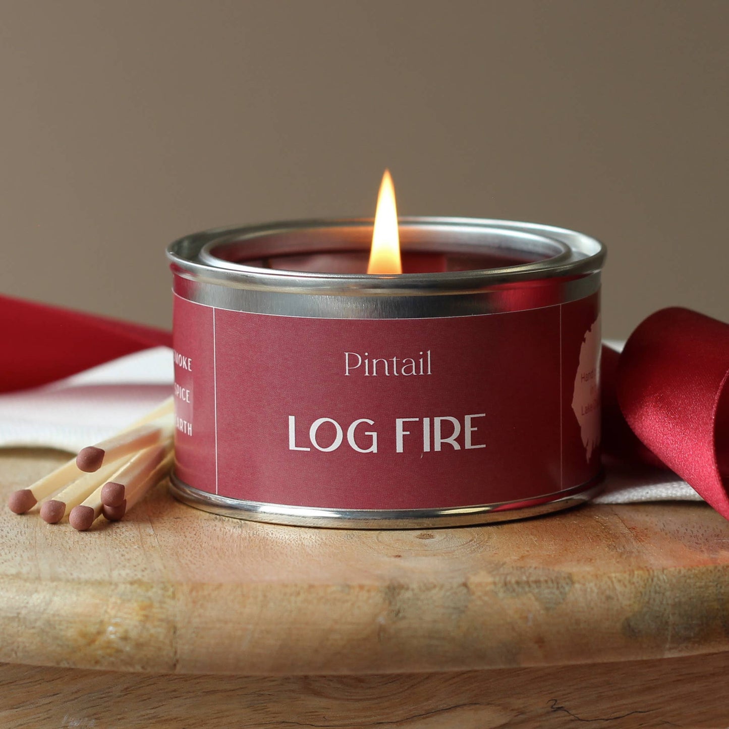 Pintail Candles | Avalon Home - Log Fire Paint Pot Candle | Candles in Tins | Small Candles