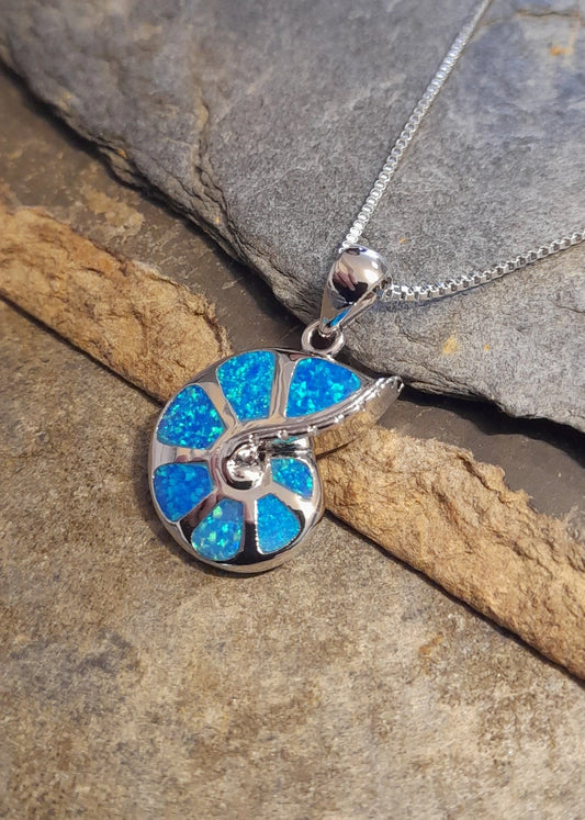 Ammonite Blue synthetic opal