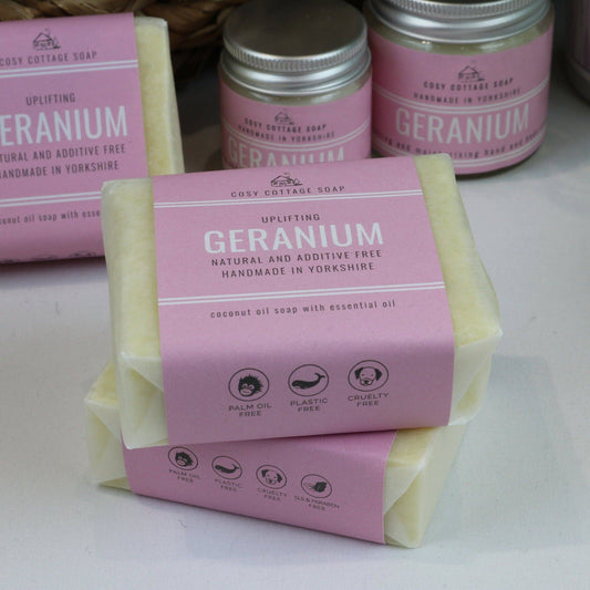 Cosy Cottage Soap - Handmade  Soap - Geranium 110g